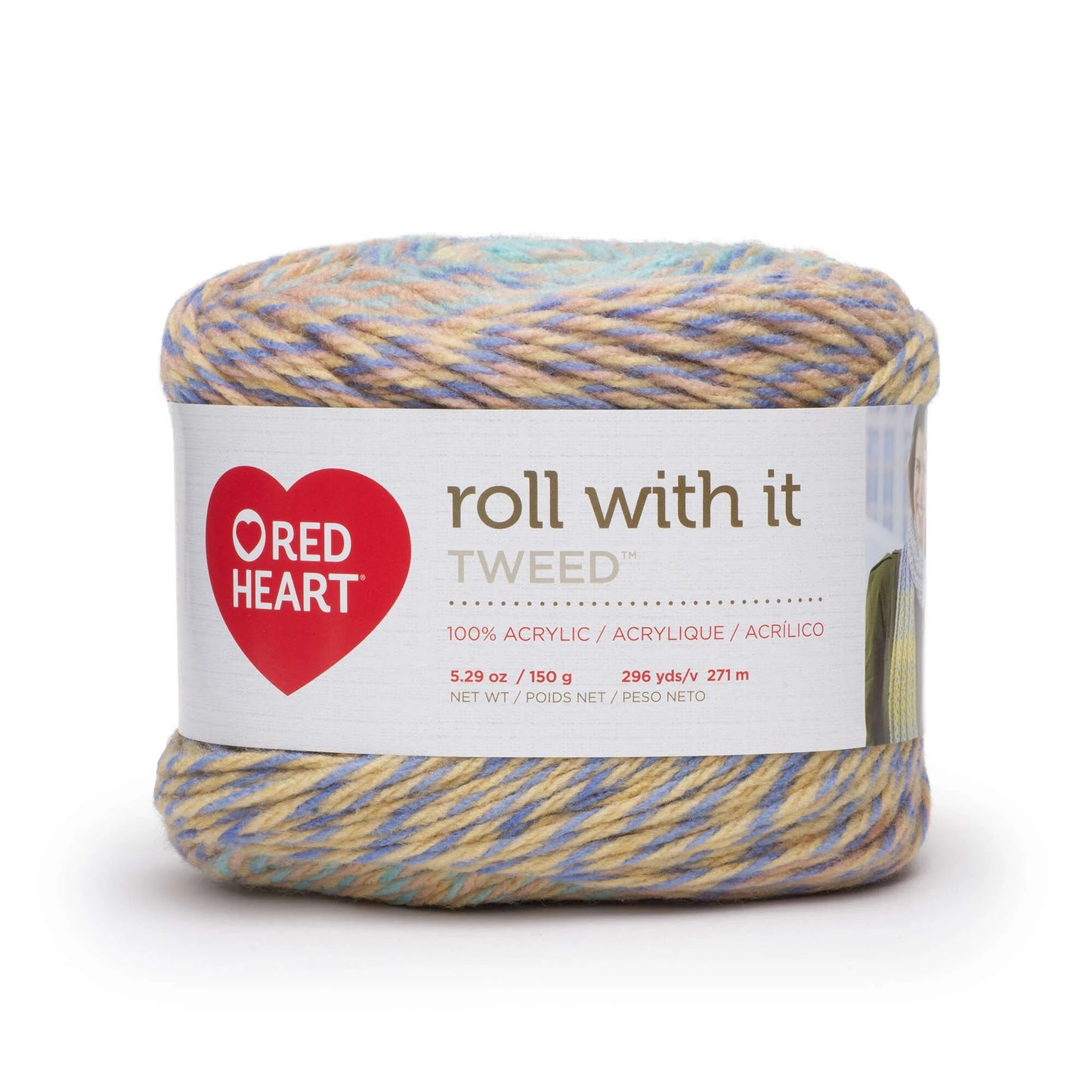 Red Heart Roll With It Tweed Yarn Skein - Beach House