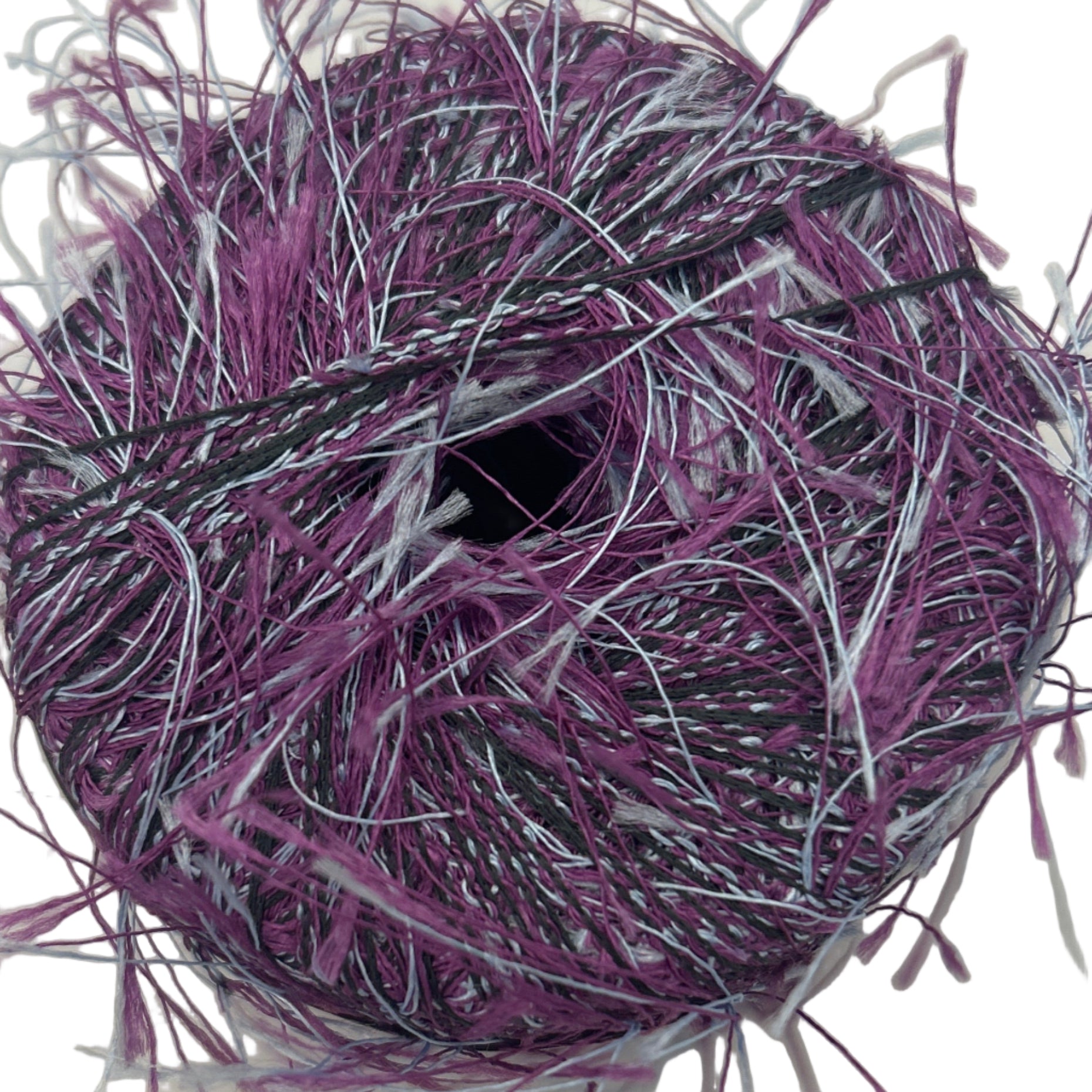 Purple woven nest on a white background