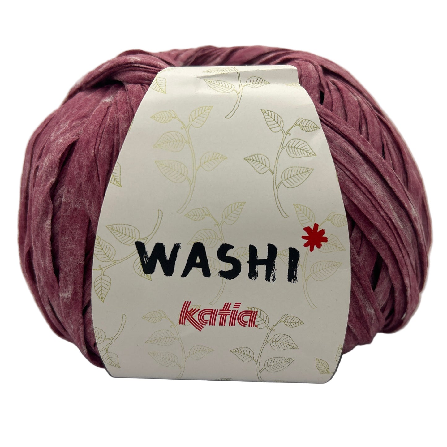 Ball of yarn with a 'Washi' label on a white background