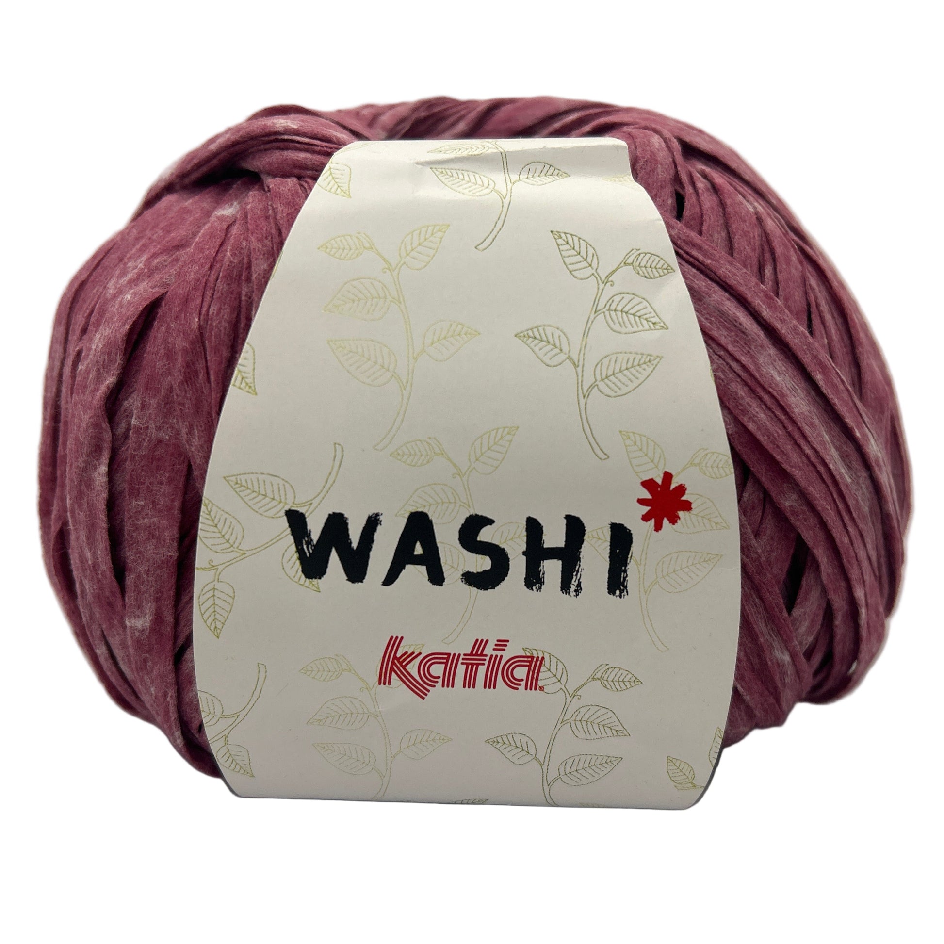 Ball of yarn with a 'Washi' label on a white background