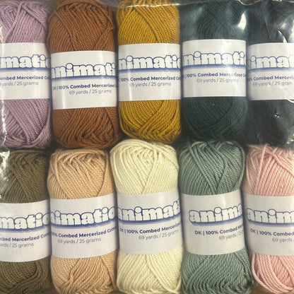 10pc Amigurumi - Flora & Fauna 25g Yarn Skein Set