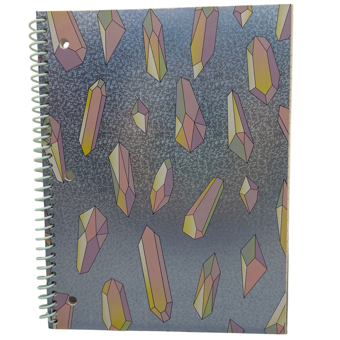 Notebook with crystal pattern on a white background