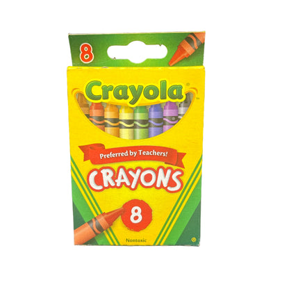 Crayola crayons packaging on a dark surface