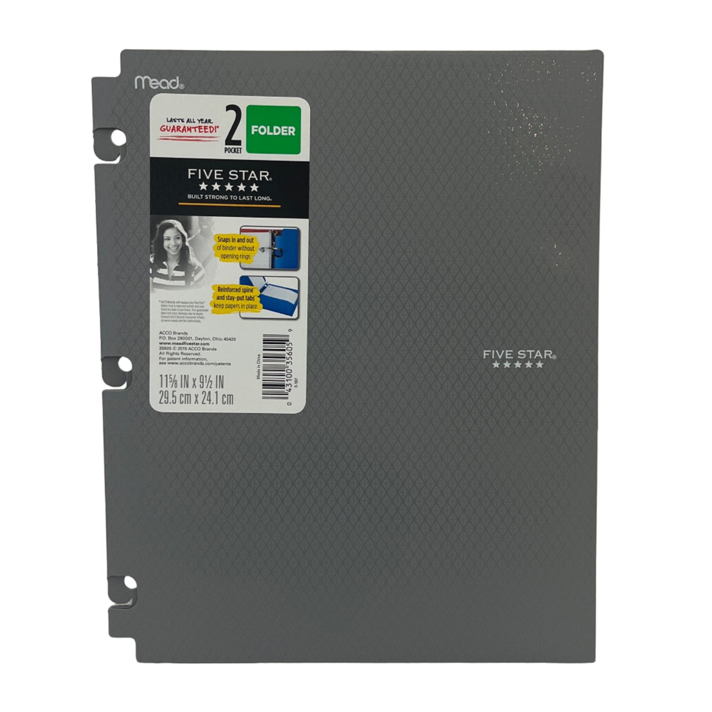 Gray electronic device with a label on a white background