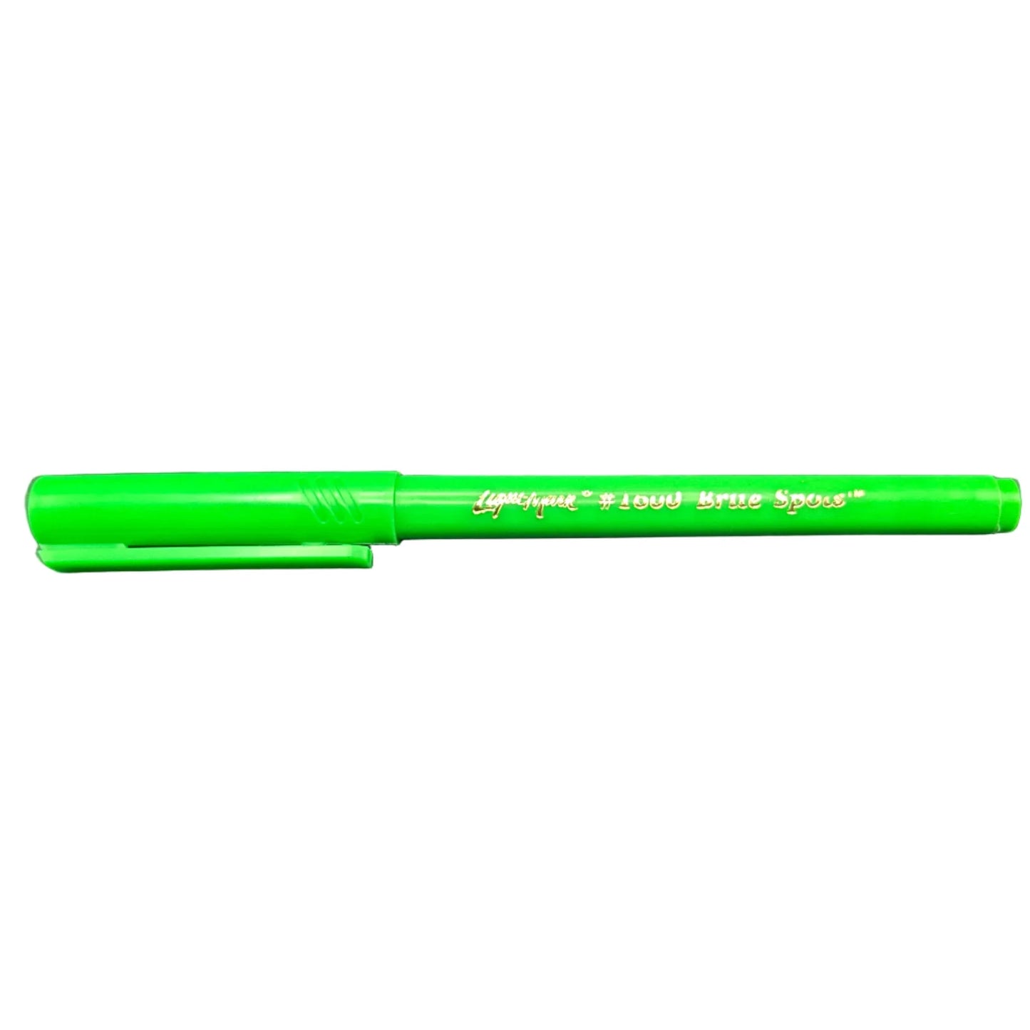 Green marker pen on a white background