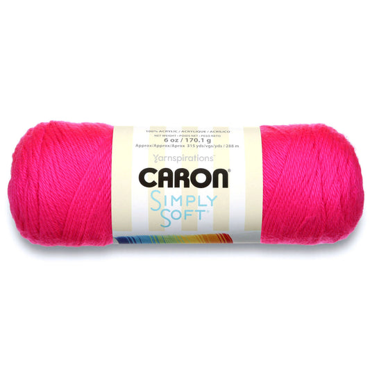 Caron Simply Soft Yarn - Neon Pink