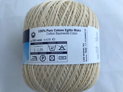 Ball of yarn with a label on a white background