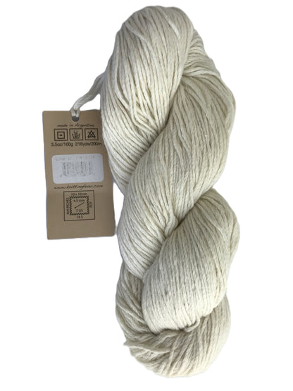 Ball of yarn with a label on a white background