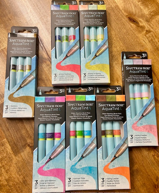 Spectrum Noir Aquatint marker pack assortment.