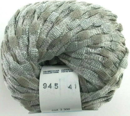 Ball of yarn with a label on a white background
