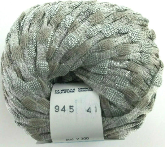 Ball of yarn with a label on a white background