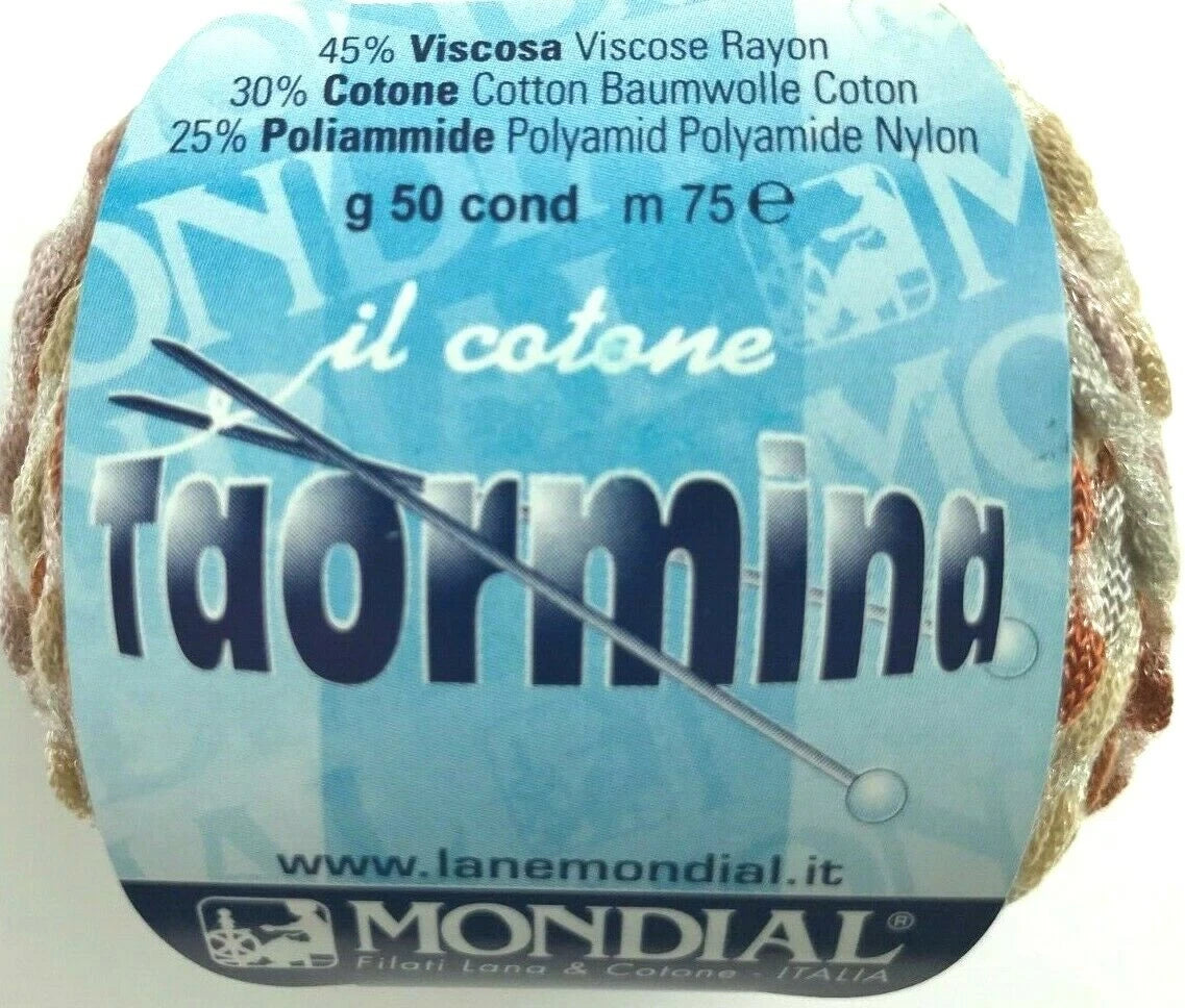 Spool of yarn with 'Mondial' label on a white background