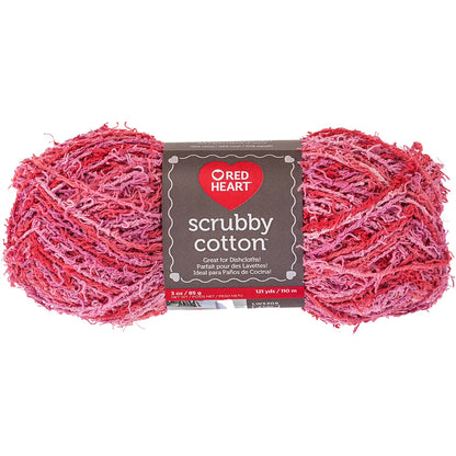 Red Heart Scrubby Cotton Yarn - Blushing Print