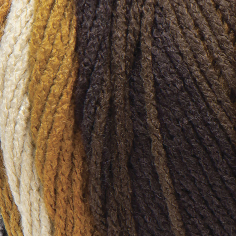 Red Heart Super Saver Stripes Yarn Skein - Latte Stripe 5oz