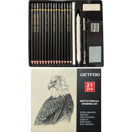 21pc Sketch Pencil Drawing Set - Getfoo Art Supplies - #GF3069-21