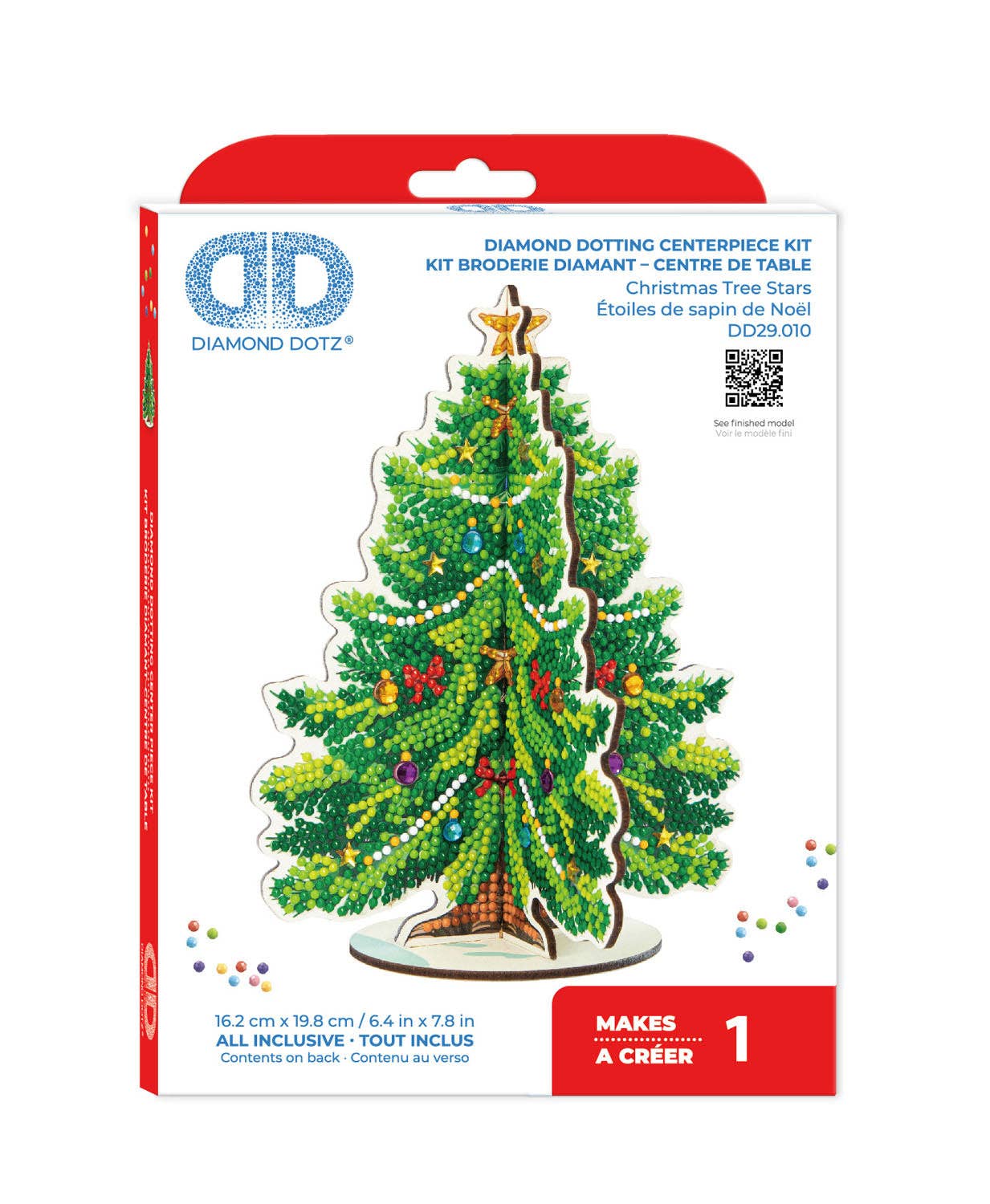 Diamond Dotz Art Kit Christmas Tree Centerpiece 3D Stand-up