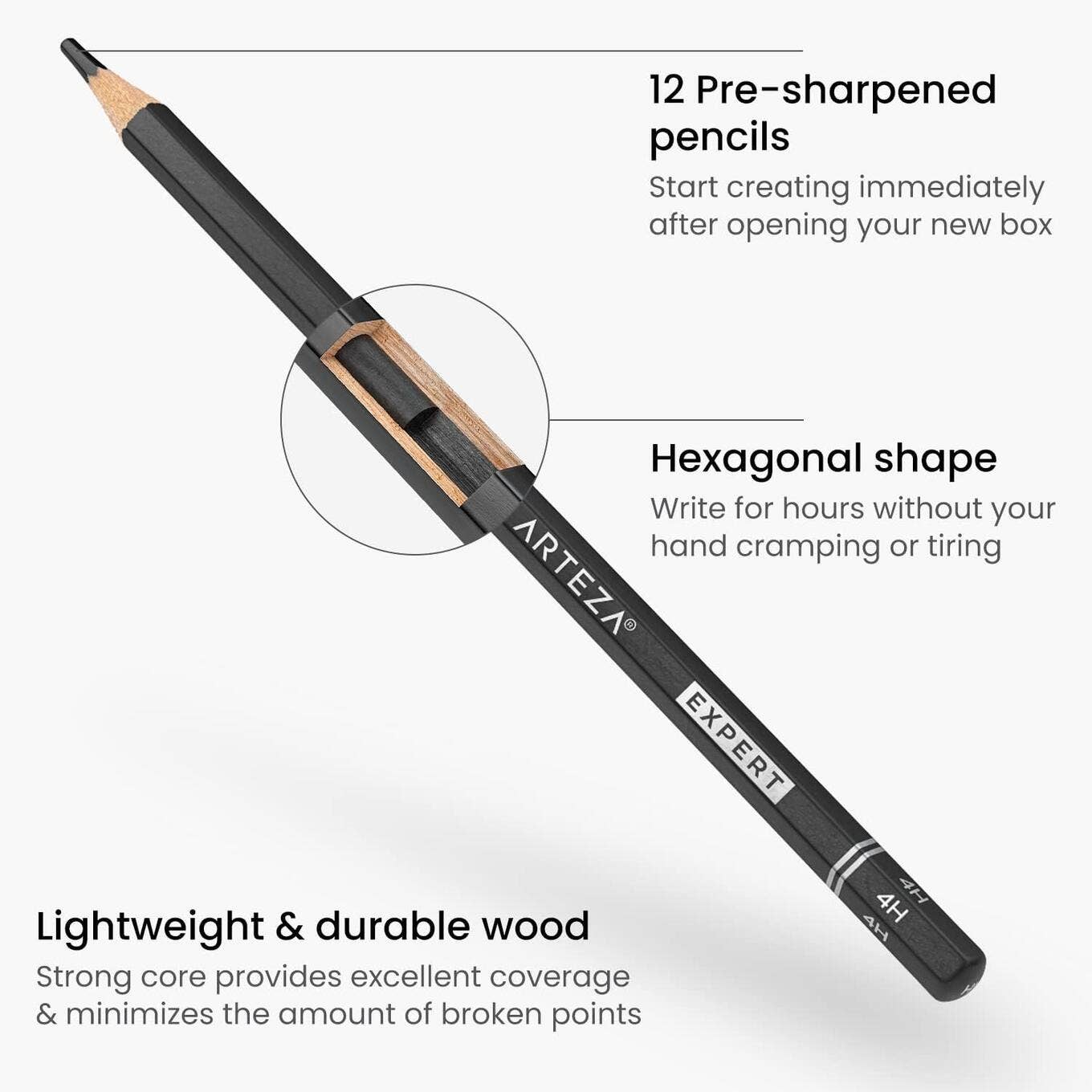 Arteza® Pro Series Drawing Pencils Set, 12 pc.
