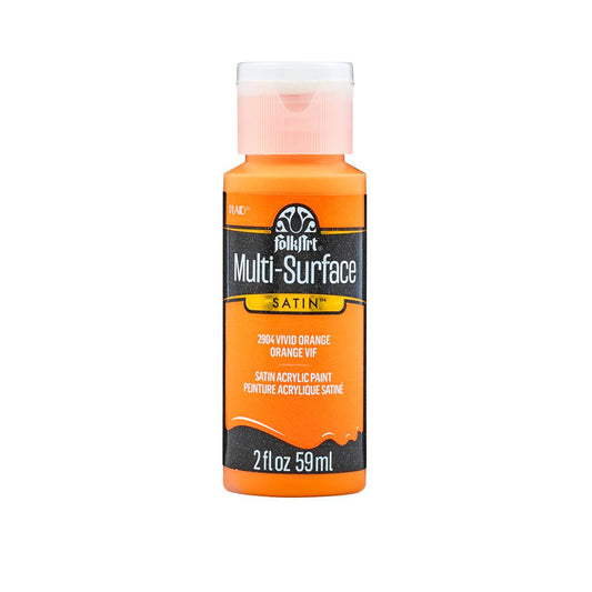 FolkArt Multi-Surface Satin Acrylic Paint 2 oz - 2904 Vivid Orange