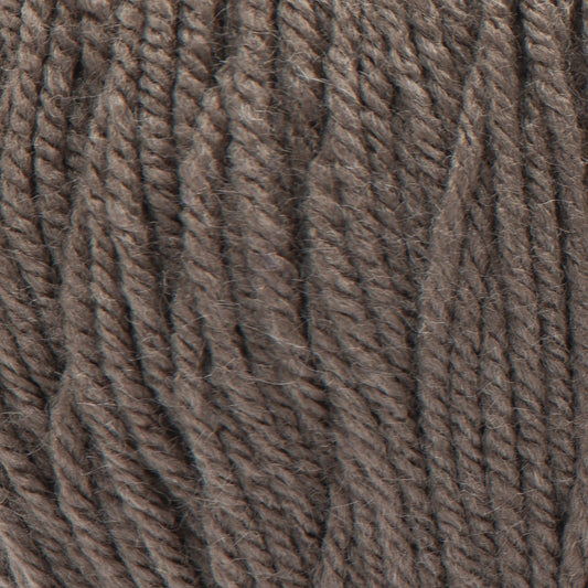 Close-up of brown yarn with a textured pattern