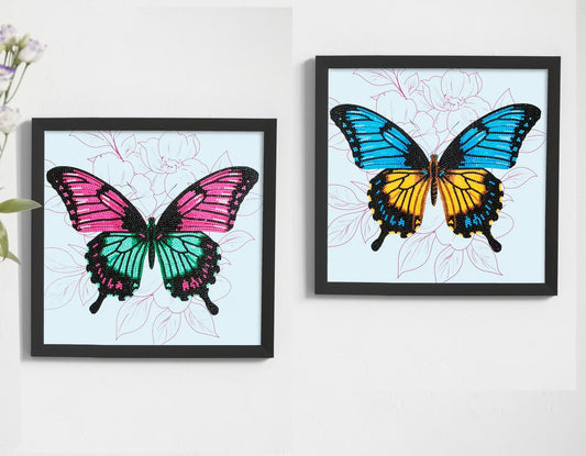 Twins Butterfly Pair - Diamond Painting Art Kit - 12"x12”