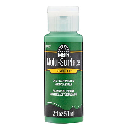 FolkArt Multi-Surface Satin Acrylic Paint 2 oz - 2917CA Classic Green