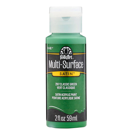 FolkArt Multi-Surface Satin Acrylic Paint 2 oz - 2917CA Classic Green