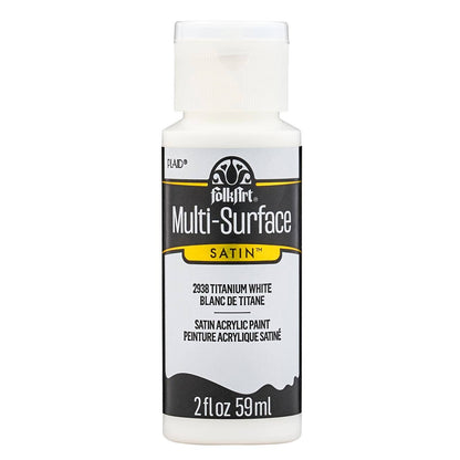 FolkArt Multi-Surface Satin Acrylic Paint 2 oz - 2938 Titanium White