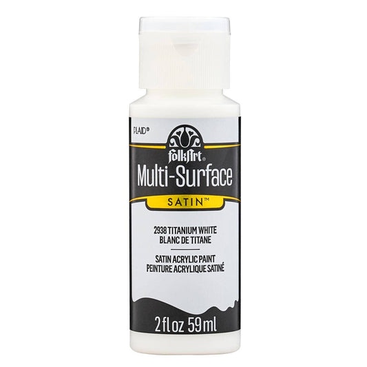 FolkArt Multi-Surface Satin Acrylic Paint 2 oz - 2938 Titanium White