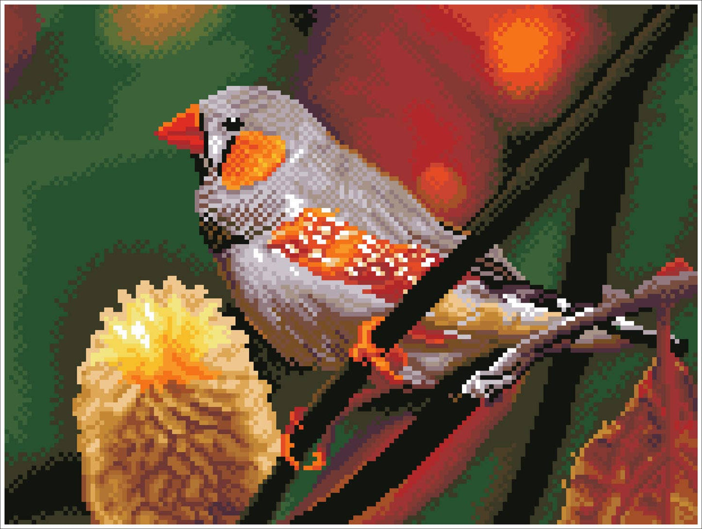 Gouldian Finch (Square) - Diamond Dotz Art Kit - 16.4” x 12.2”