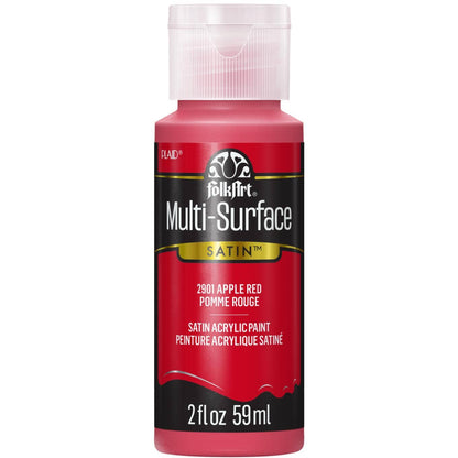 FolkArt Multi-Surface Satin Acrylic Paint 2 oz - 2901 Apple Red