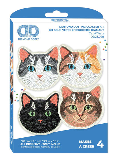 Cats Coasters - Diamond Dotz Art Kit - Makes 4