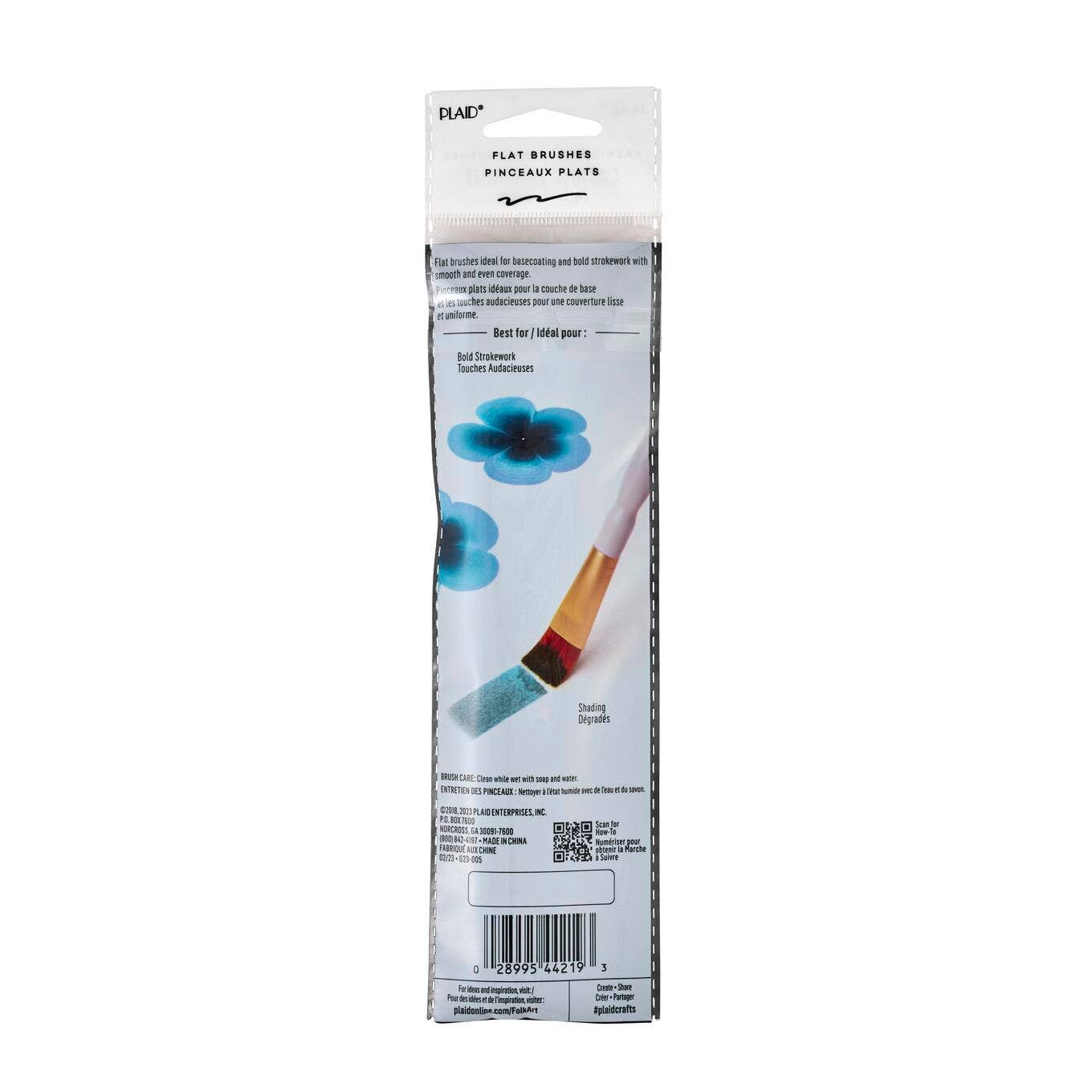 Plaid ® Flat Wood Brush Set, 3-Piece