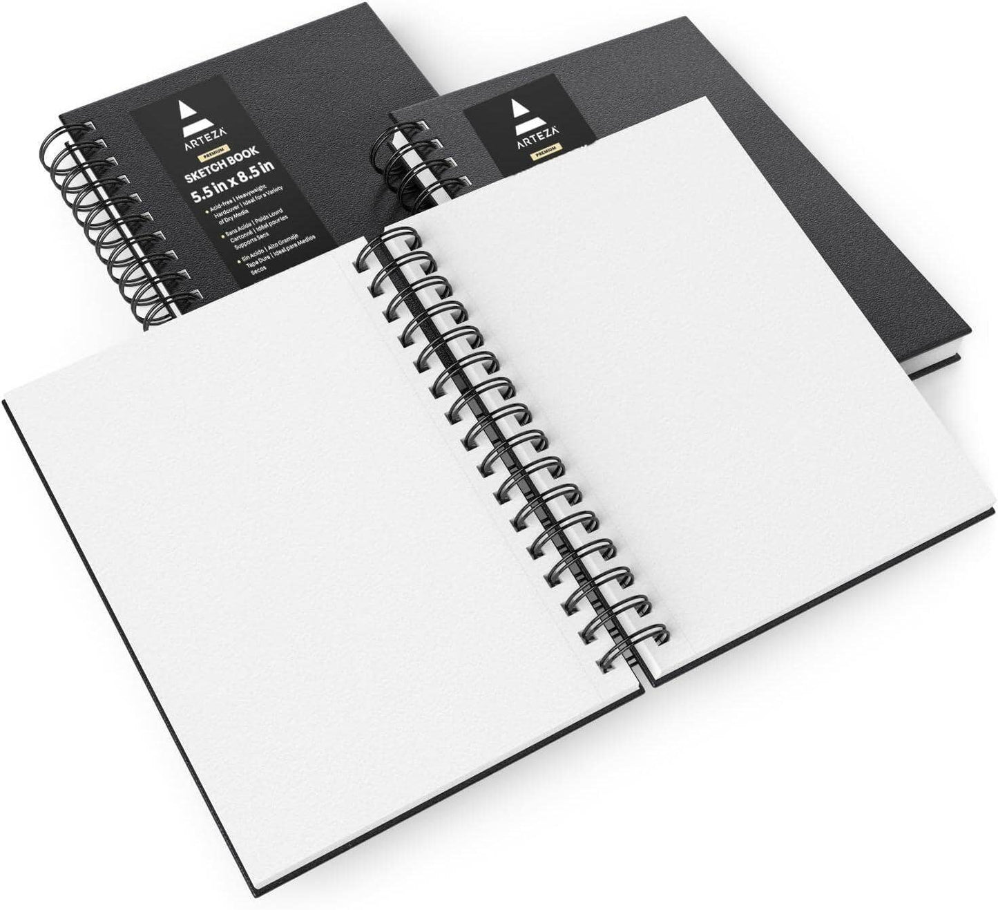 Arteza® Spiral-Bound Black Hardcover Sketchbook