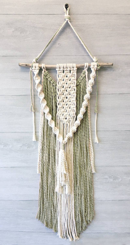 Make-ramé™ - Sage Green Layered Two Tone Macrame Wall Hanging Kit
