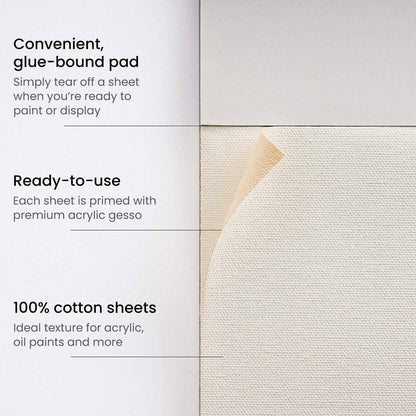 Arteza® Canvas Pad - 9" x 12", 10 Sheets