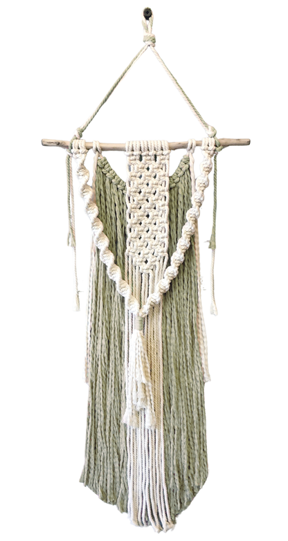 Make-ramé™ - Sage Green Layered Two Tone Macrame Wall Hanging Kit