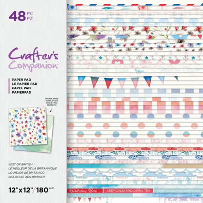 Crafter's Companion paper pad with various patterns on a white background