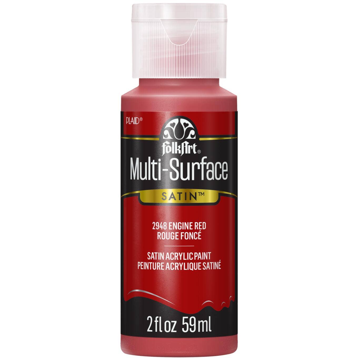 FolkArt Multi-Surface Satin Acrylic Paint 2 oz - 2948 Engine Red