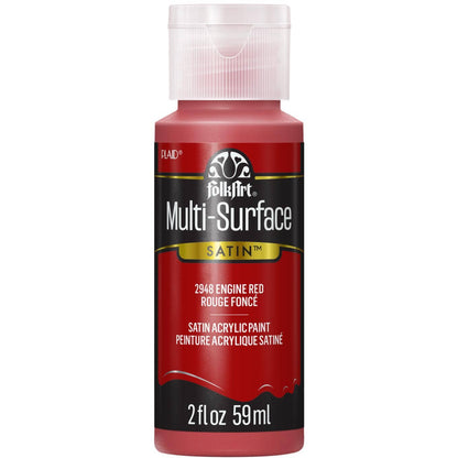 FolkArt Multi-Surface Satin Acrylic Paint 2 oz - 2948 Engine Red