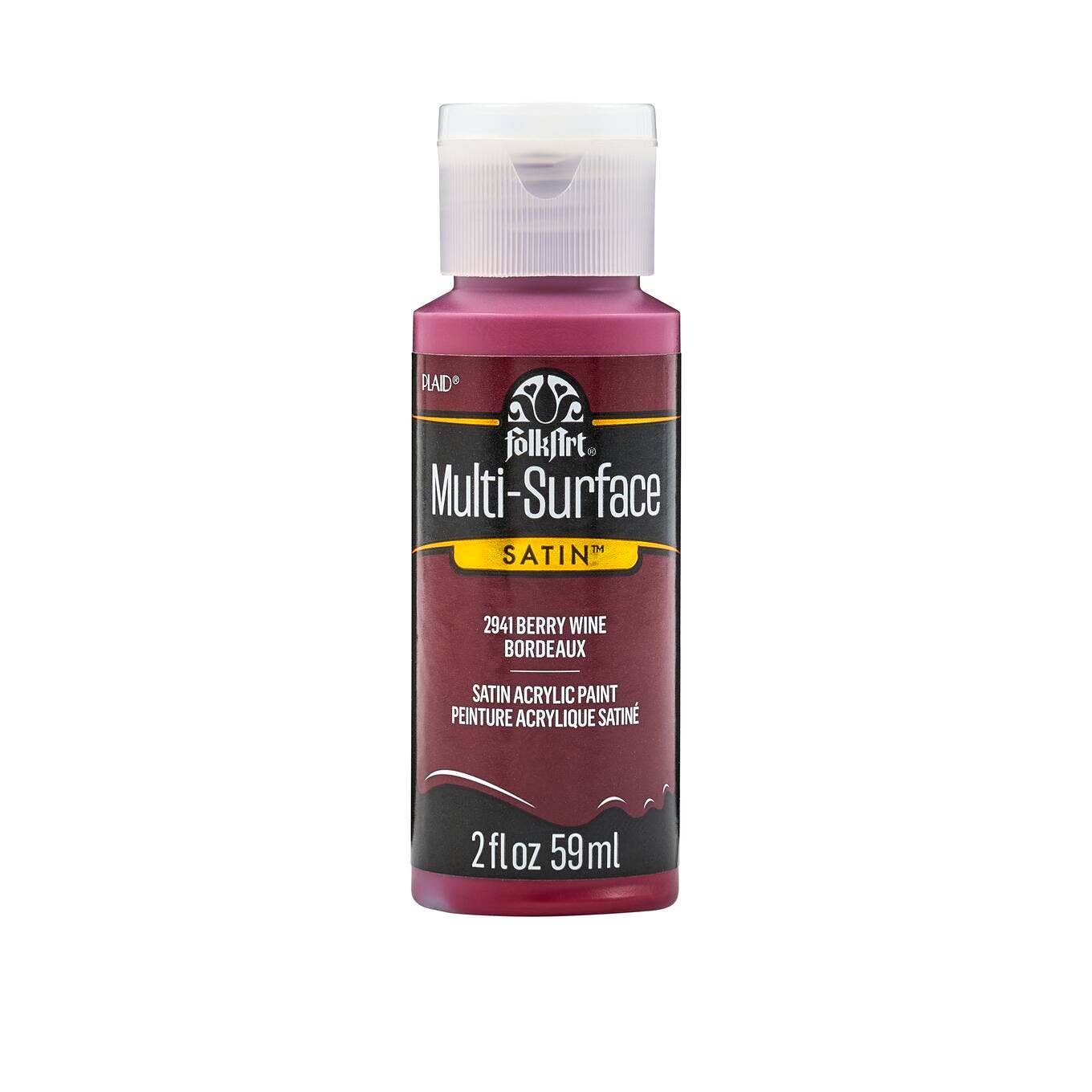 FolkArt Multi-Surface Satin Acrylic Paint 2 oz - 2941 Berry Wine