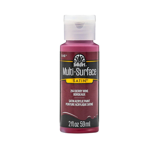 FolkArt Multi-Surface Satin Acrylic Paint 2 oz - 2941 Berry Wine