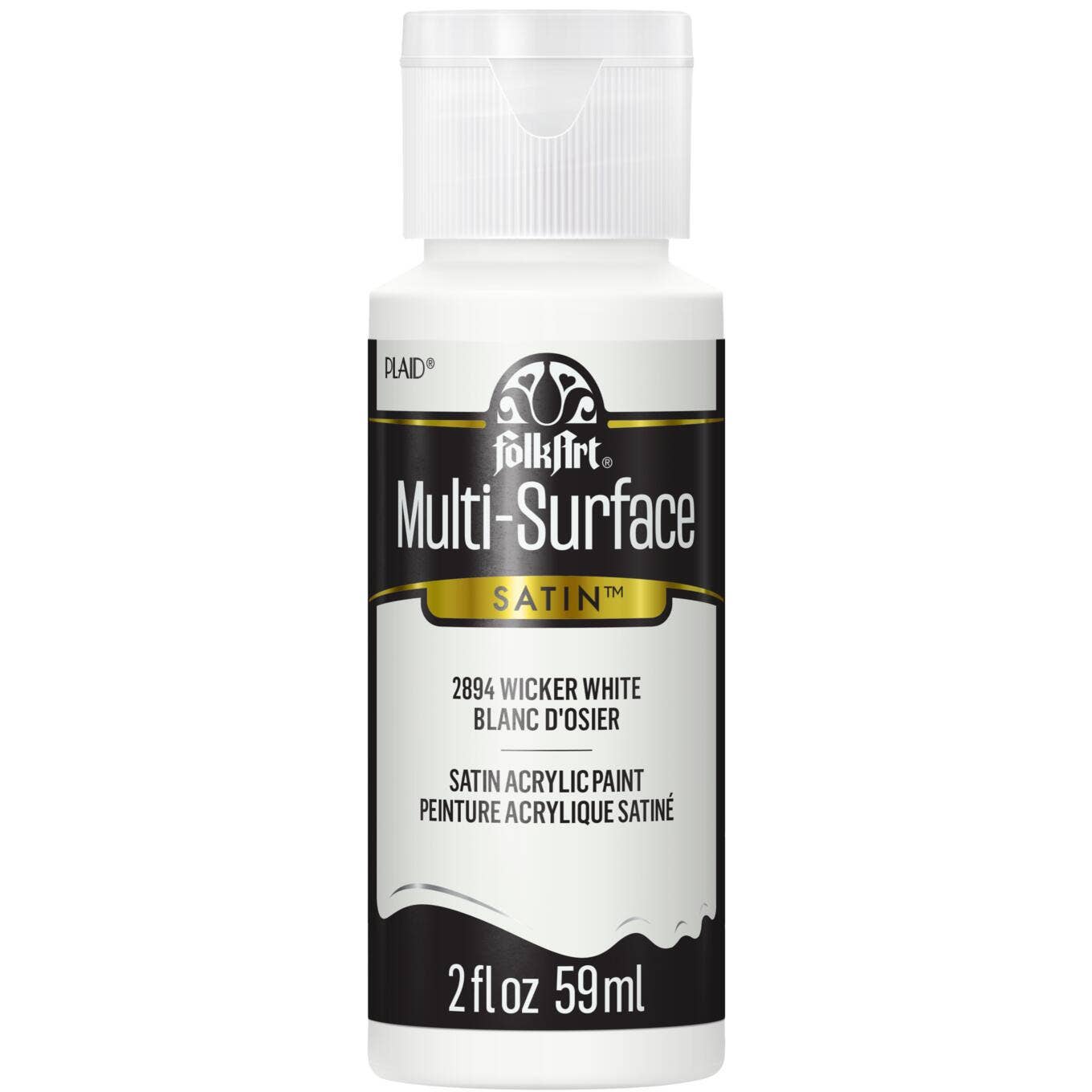 FolkArt Multi-Surface Satin Acrylic Paint 2 oz - 2894 Wicker White