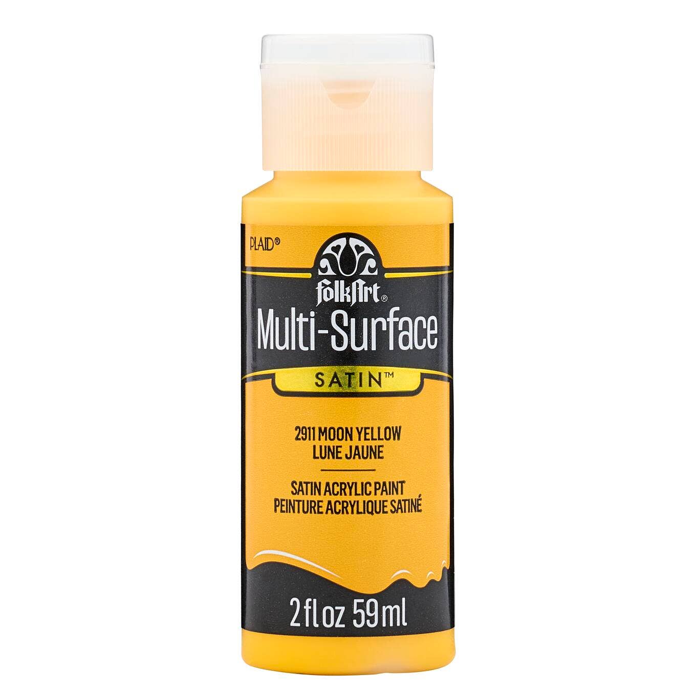 FolkArt Multi-Surface Satin Acrylic Paint 2 oz - 2911 Moon Yellow