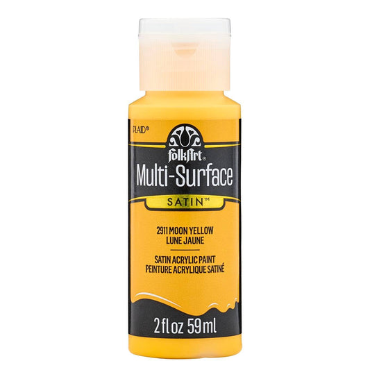 FolkArt Multi-Surface Satin Acrylic Paint 2 oz - 2911 Moon Yellow