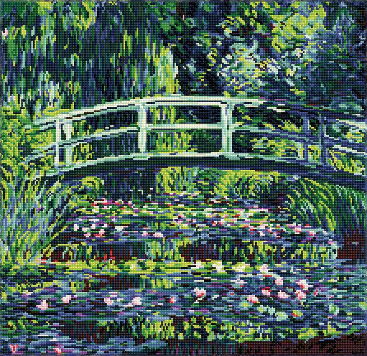 Water Lilies and Japanese Bridge - Diamond Dotz Art Kit - 16.5” x 20.5” - Van Gough Series