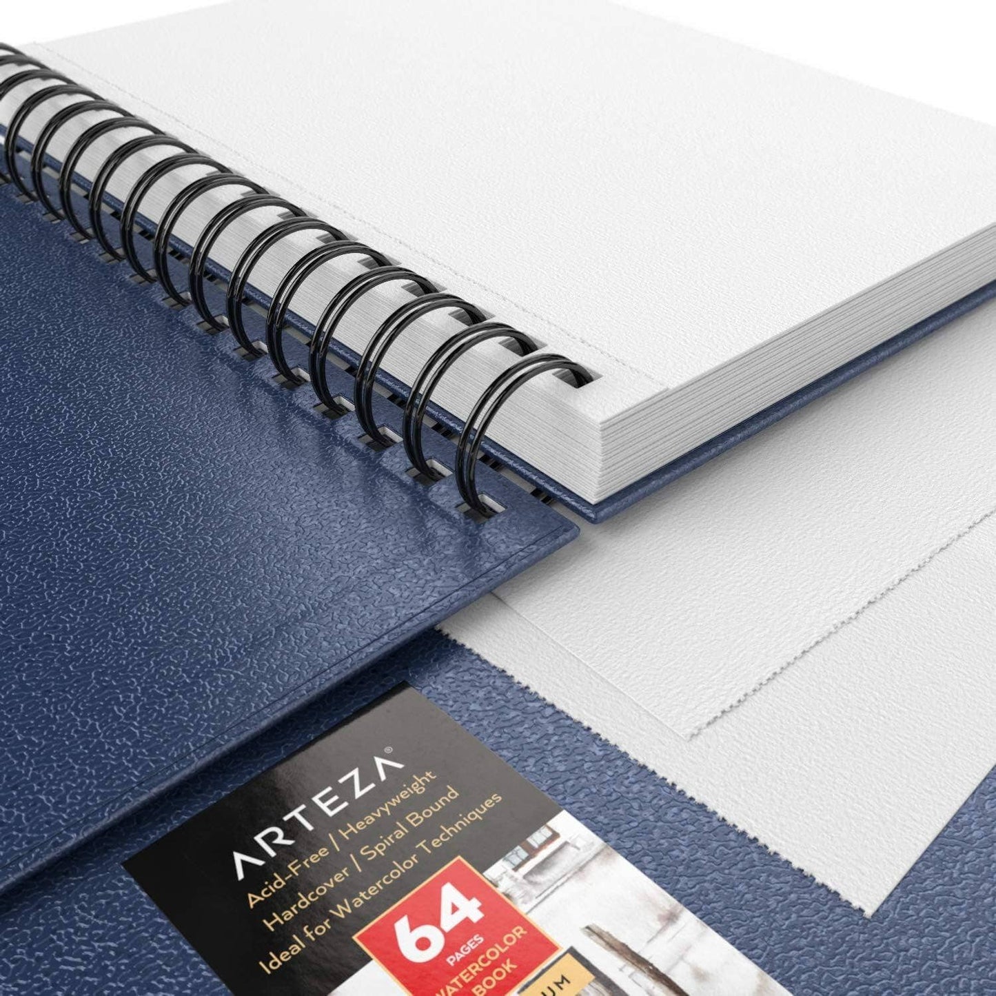 Arteza® Spiral-Bound Blue Hardcover Watercolor Book