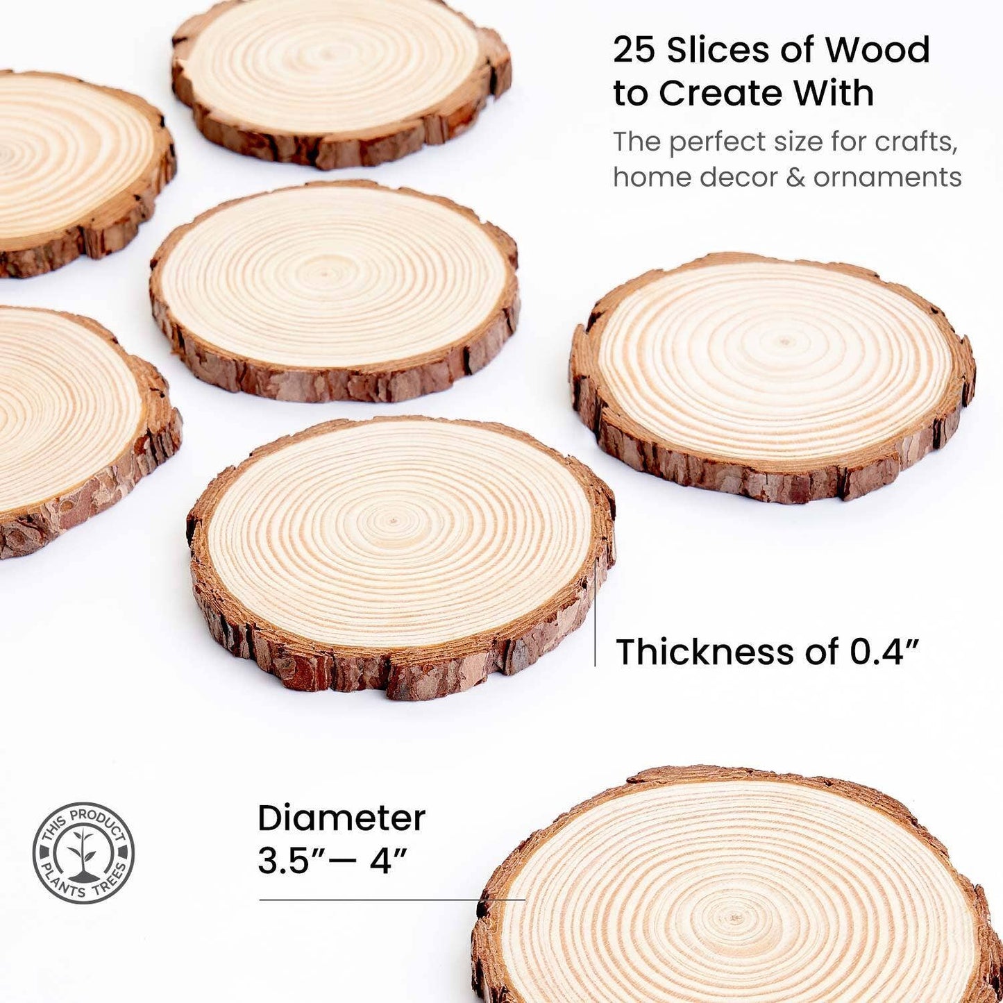 Arteza® Medium Wood Slices Set, 25 pc.