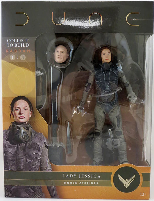 Dune action figure packaging with characters in futuristic attire