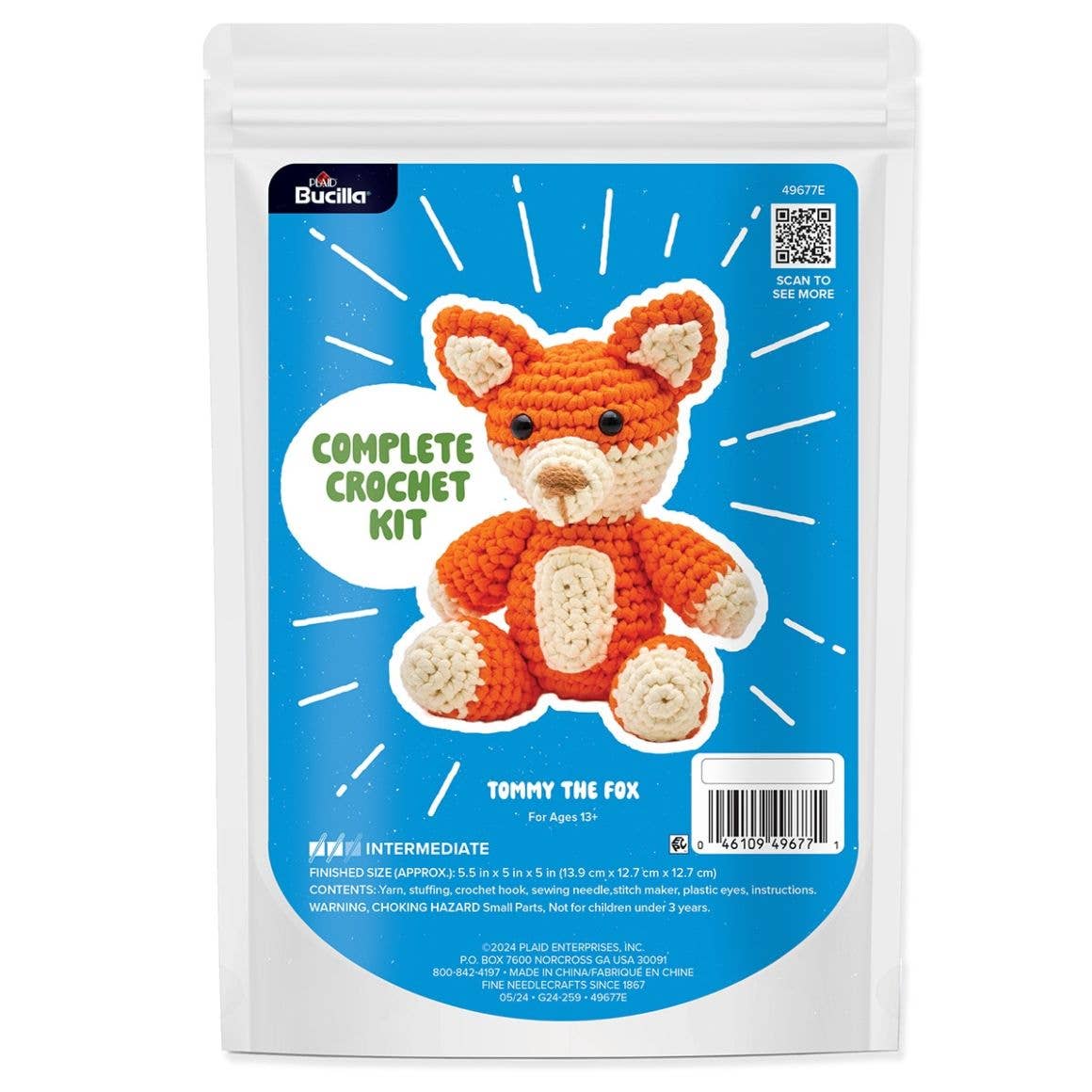 Bucilla ® Amigurumi Crochet Kit - Tommy the Fox 5"