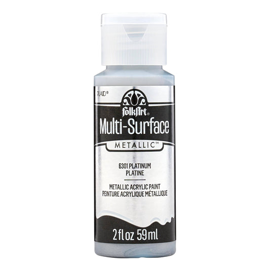 FolkArt Multi-Surface Metallic Paint 2oz - 6301 Platinum